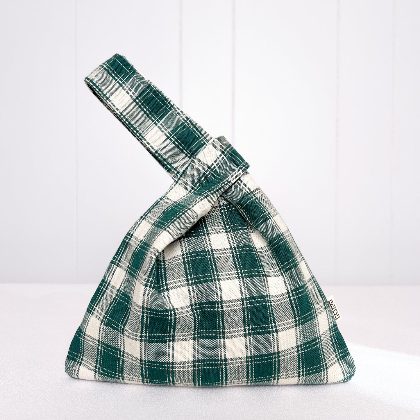 Mini Knot Bag - Bunny Quilt and Green Plaid