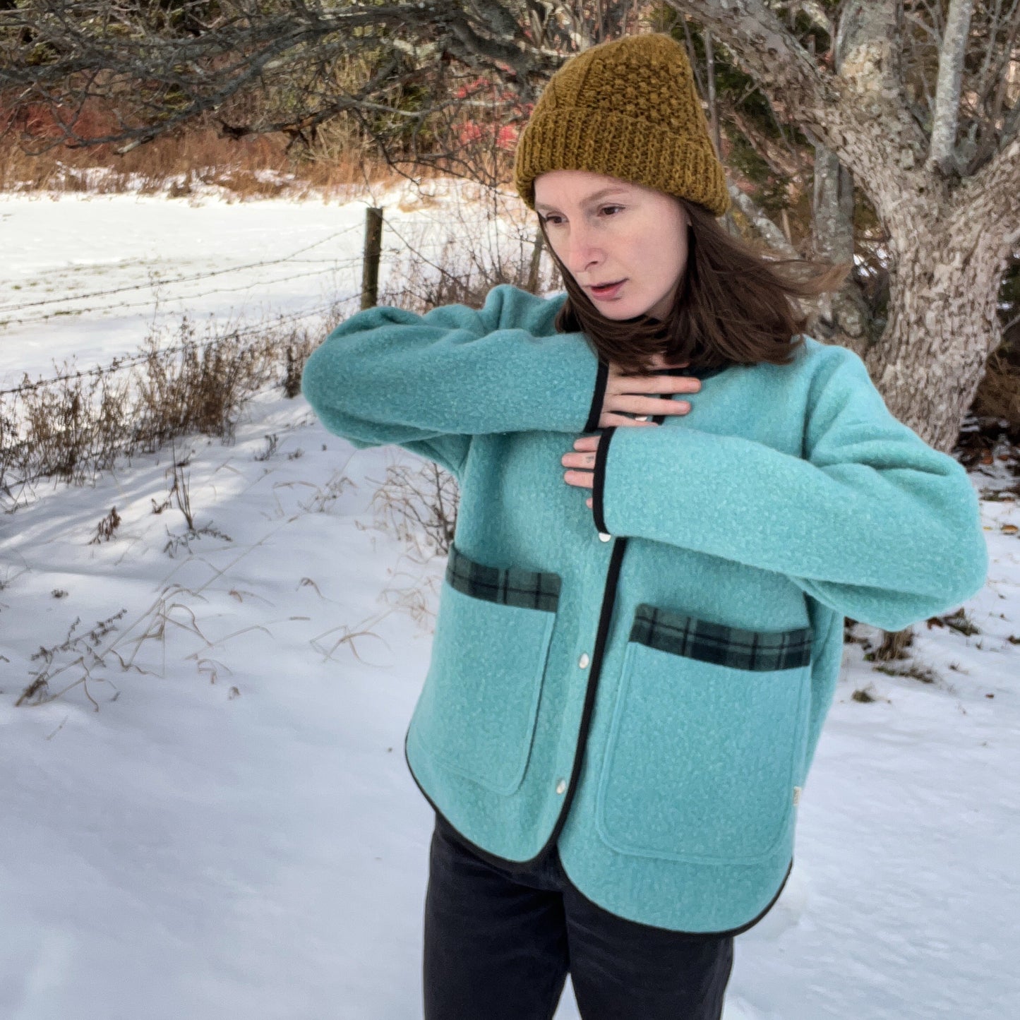 Cosette Jacket - Vintage 100% Wool Blanket (M)