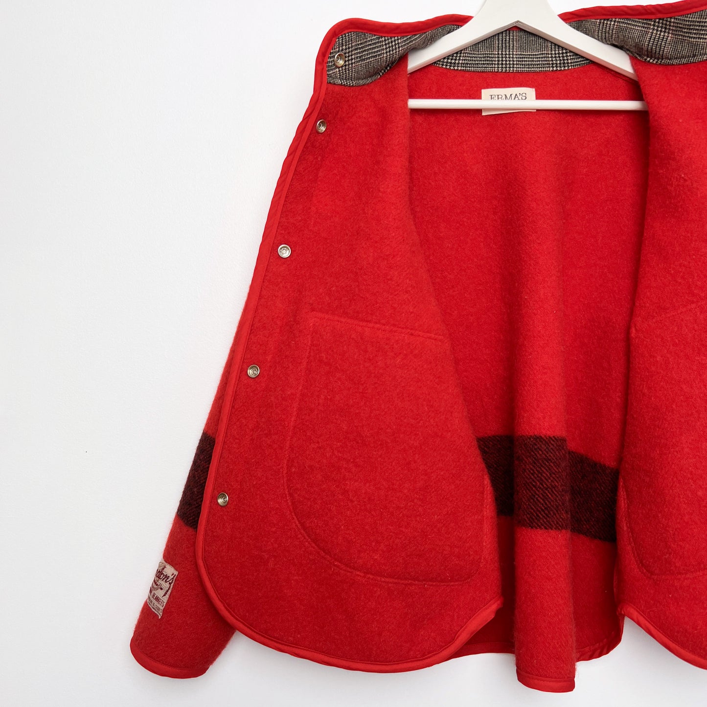 Ruby Jacket - Vintage 100% Wool Blanket (L)