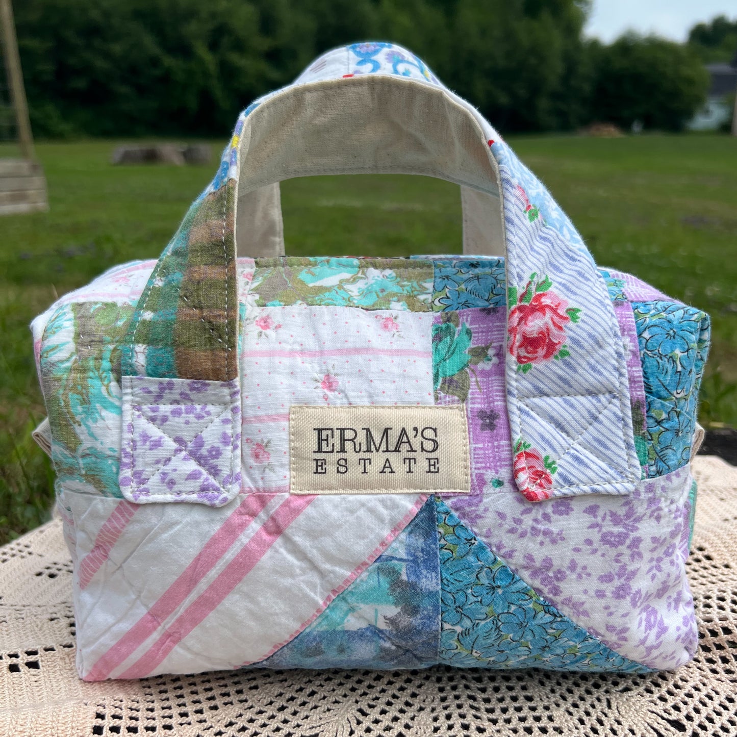 50's Era Vintage Quilt Boxbag