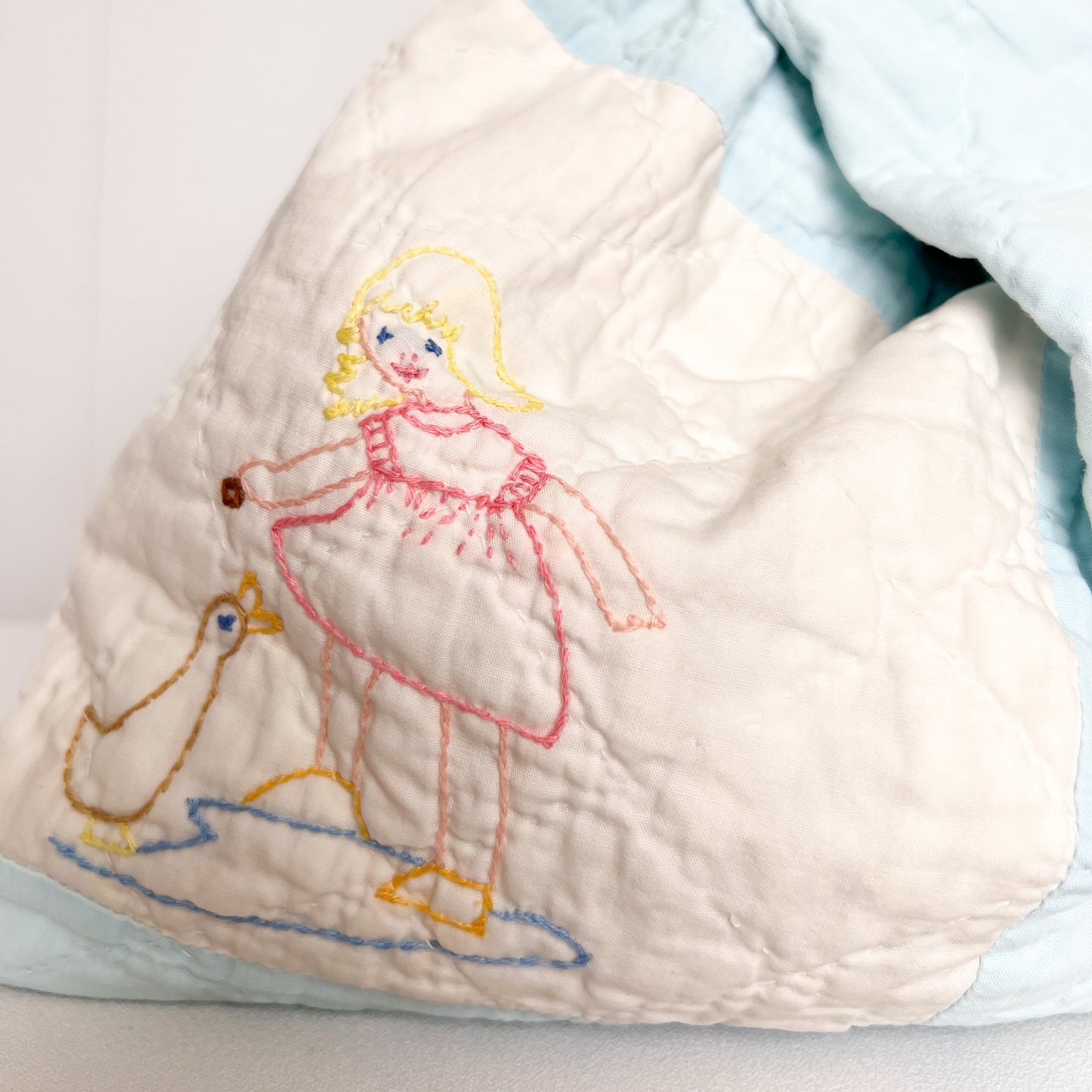 Knot Bag - Embroidered Vintage Quilt