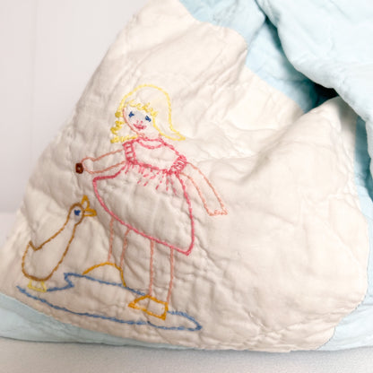 Knot Bag - Embroidered Vintage Quilt