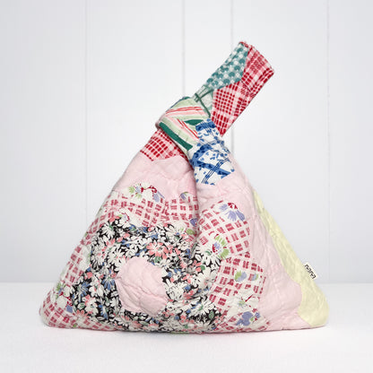 Knot Bag - 30's Grandmother's Flower Garden Quilt
