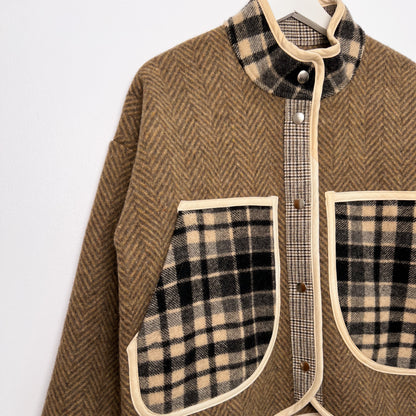 Fiona Jacket - Herringbone and Plaid Wool (S)