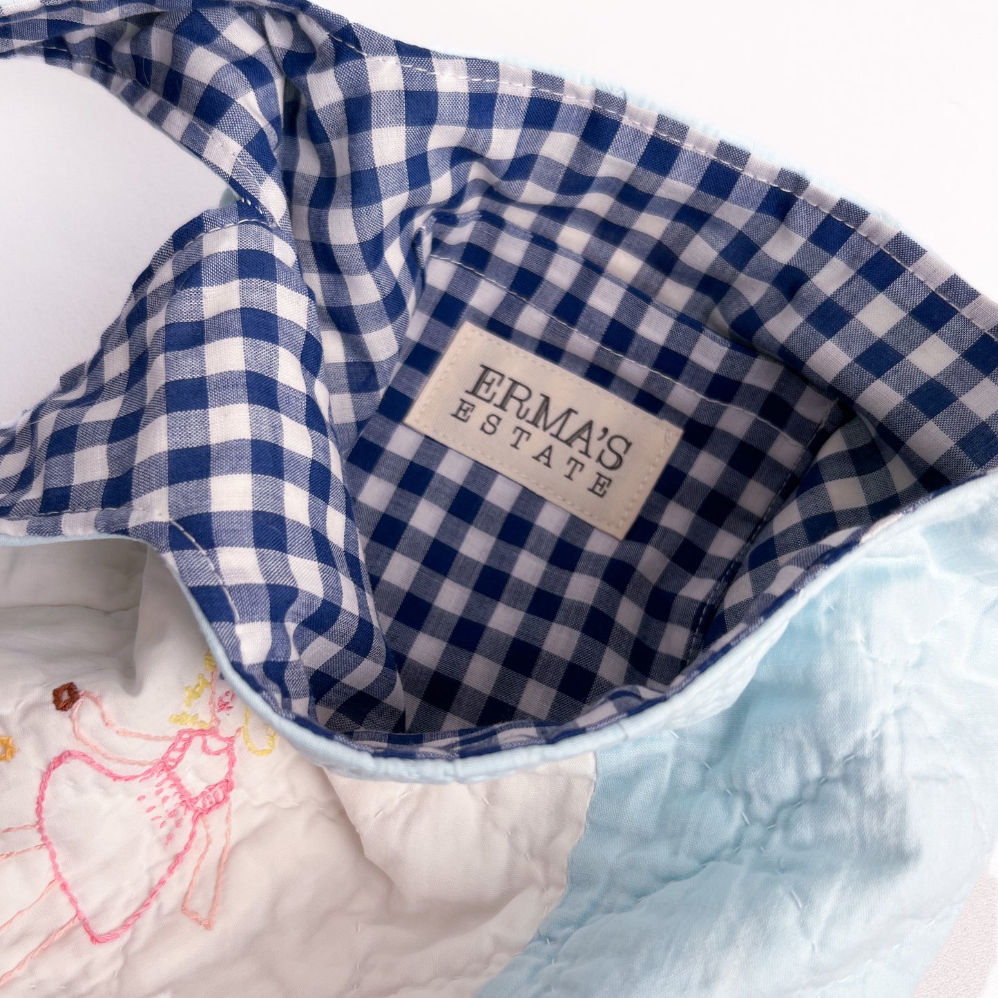 Knot Bag - Embroidered Vintage Quilt
