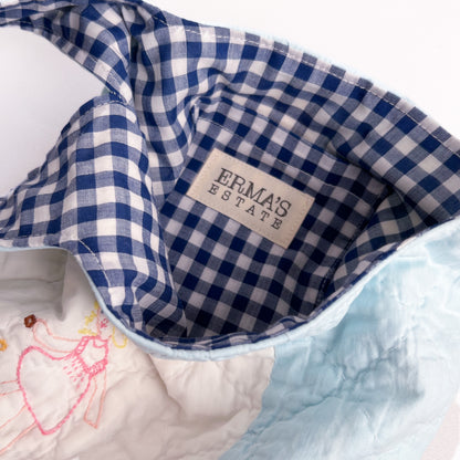 Knot Bag - Embroidered Vintage Quilt