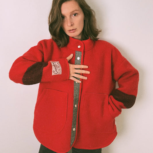Ruby Jacket - Vintage 100% Wool Blanket (L)