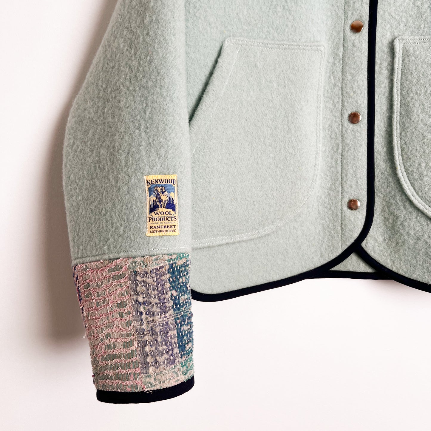 Drew Jacket - Vintage Wool Blanket/Kantha Quilt (S)