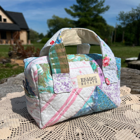 50's Era Vintage Quilt Boxbag