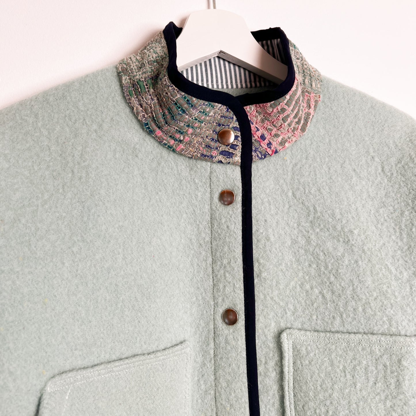 Drew Jacket - Vintage Wool Blanket/Kantha Quilt (S)