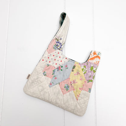 Mini Knot Bag - Bunny Quilt and Green Plaid