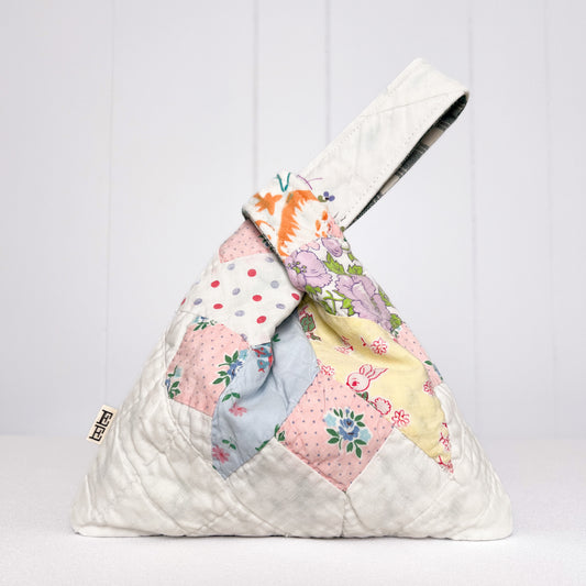 Mini Knot Bag - Bunny Quilt and Green Plaid