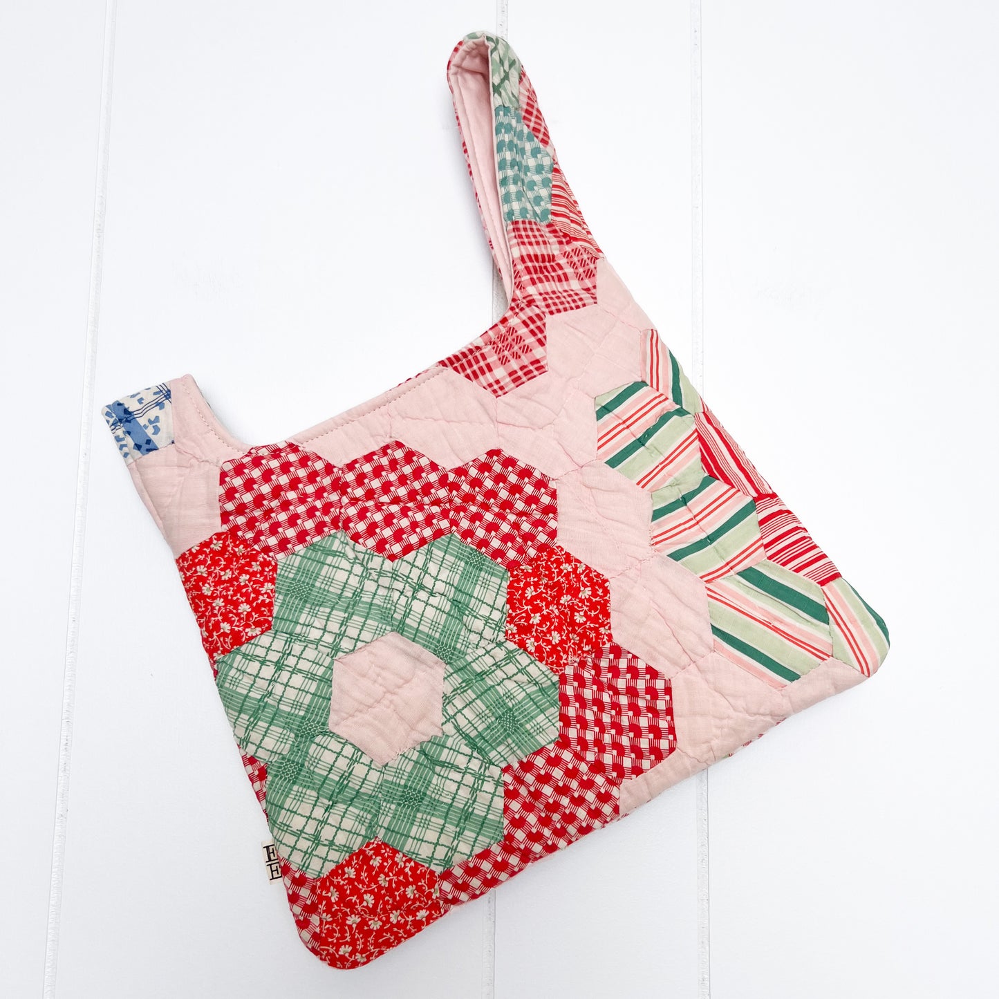 Knot Bag - 30's Grandmother's Flower Garden Quilt