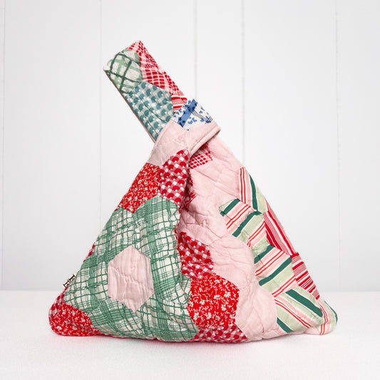 Knot Bag - 30's Grandmother's Flower Garden Quilt