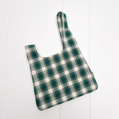 Mini Knot Bag - Bunny Quilt and Green Plaid
