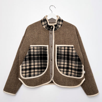 Fiona Jacket - Herringbone and Plaid Wool (S)