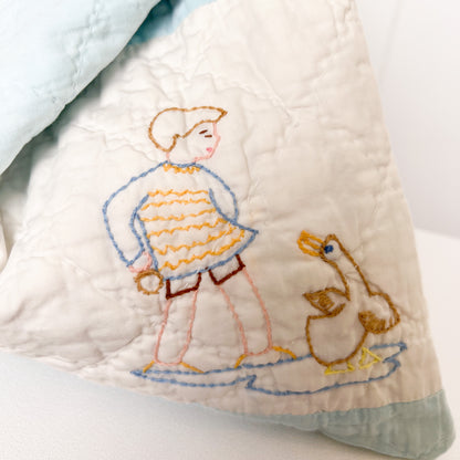 Knot Bag - Embroidered Vintage Quilt