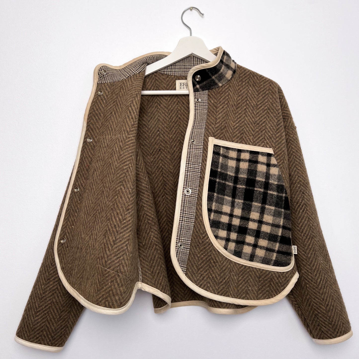 Fiona Jacket - Herringbone and Plaid Wool (S)